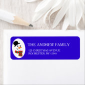 Étiquette Adresse de Noël bleue (En situation)