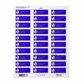 Étiquette Adresse de Noël bleue (Feuille entière)