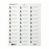 Étiquette Adresse de Noël d'arbre de pin minimal (Feuille entière)