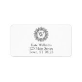 Étiquette Adresse de Noël du flocon de neige Monogram (Devant)