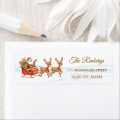 Étiquette Adresse de Noël du renne de Santa (En situation)