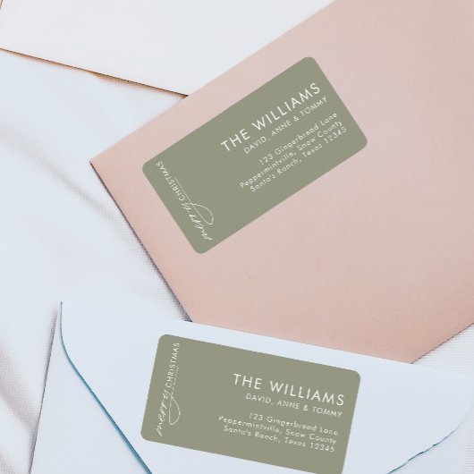 Étiquette Adresse de Noël moderne tendance