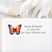 Étiquette Adresse de papillon multicolore (En situation)