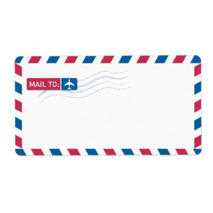 Étiquette Adresse de par avion expédiant le COURRIER de   
