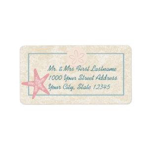 Étiquette Adresse de plage d'étoiles de mer