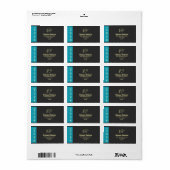 Étiquette Adresse de remise de diplôme moderne turquoise (Feuille entière)