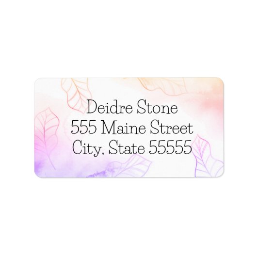 Étiquette Adresse de retour (Devant)