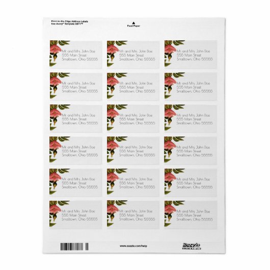 Étiquette Adresse de retour (Feuille entière)