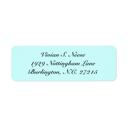 Étiquette adresse de retour (Devant)