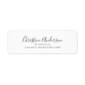 Étiquette Adresse de retour (Devant)