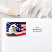 Étiquette Adresse de retour American Flag and Eagle (En situation)