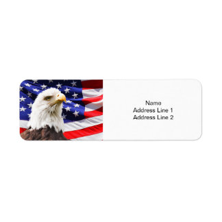 Étiquette Adresse de retour American Flag and Eagle
