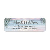 Étiquette Adresse de Retour Aquarelle de Plage (Devant)