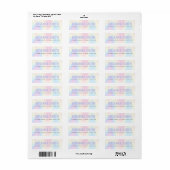 Étiquette Adresse de retour arc-en-ciel pastel tendance mode (Feuille entière)