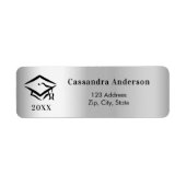 Étiquette Adresse de retour argent du bouchon de fin d'étude (Devant)