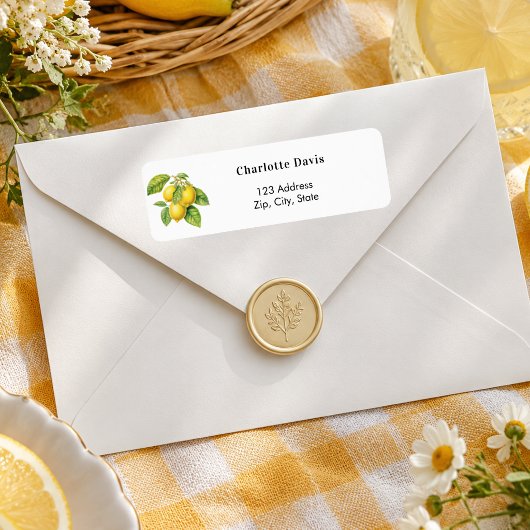 Étiquette Adresse de retour au citron 