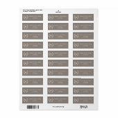 Étiquette Adresse de retour avec monogramme initial et couro (Feuille entière)