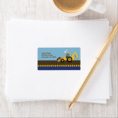 Étiquette Adresse de retour backhoe de la zone de constructi (En situation)