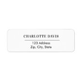 Étiquette Adresse de retour blanc noir  (Devant)