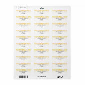 Étiquette Adresse de retour blanc or (Feuille entière)