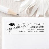 Étiquette Adresse de retour blanche de la limite de graduati (En situation)