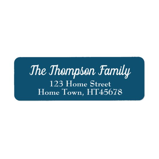 Étiquette Adresse de retour bleu et blanc (Devant)