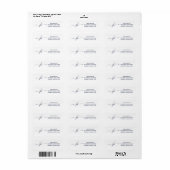 Étiquette Adresse de Retour Bleu Foncé Monogramme (Feuille entière)