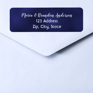 Étiquette Adresse de retour bleu marine