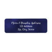 Étiquette Adresse de retour bleu marine (Devant)