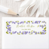 Étiquette Adresse de retour botanique de mariage de fleurs s (En situation)