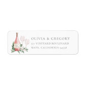 Étiquette Adresse de retour botanique vin rosé (Devant)
