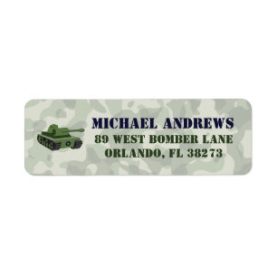 Étiquette Adresse de retour Caméra militaire de l'Armée