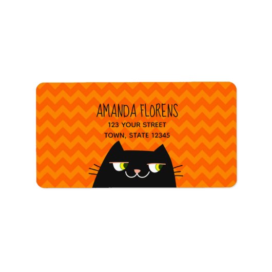 Étiquette Adresse de retour Chat Noir (Devant)