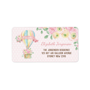 Étiquette Adresse de retour chaude florale rose Girly de