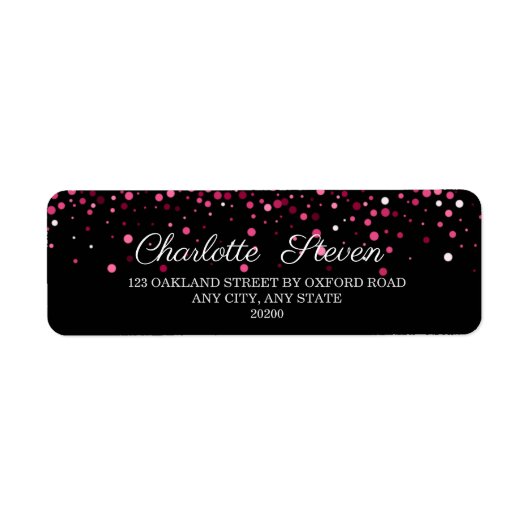 Étiquette Adresse de retour Chic Black and Rose Gold (Devant)