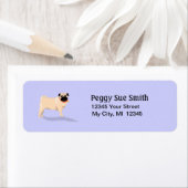 Étiquette Adresse de retour - Chien Carlin - Bleu clair (En situation)