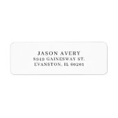Étiquette Adresse de retour classique simple, texte imprimé (Devant)