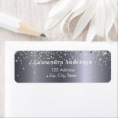 Étiquette Adresse de retour clinquant argenté (En situation)