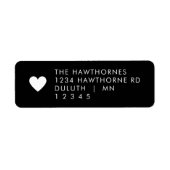 Étiquette Adresse de retour Cœur Noir  (Devant)