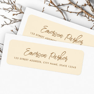 Étiquette Adresse de retour couleur crème pour script tendan