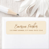 Étiquette Adresse de retour couleur crème pour script tendan (En situation)