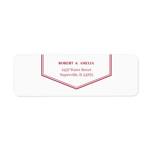 Étiquette Adresse de retour Customisée en rouge simple (Devant)