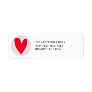 Étiquette Adresse de retour Cute Heart Xmas 