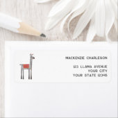 Étiquette Adresse de retour Cute Llama (En situation)