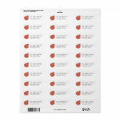 Étiquette Adresse de Retour Dame Rouge (Feuille entière)