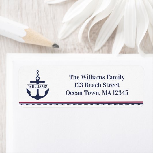 Étiquette Adresse de retour d'Ancres nautiques (En situation)