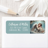 Étiquette Adresse de retour d'ange de Noël (En situation)