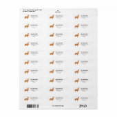 Étiquette Adresse de retour d'animal d'alpaga mignon (Feuille entière)