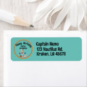 Étiquette Adresse de retour d'anniversaire du Pirate et de l (En situation)