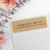 Étiquette Adresse de retour d'apparence papier Kraft moderne